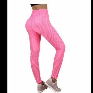 Pink Scrunch Butt Leggings Small